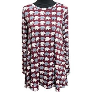 Alabama Crimson Tide Boutique‎ Elephant Tunic Top Size Small Long Sleeve